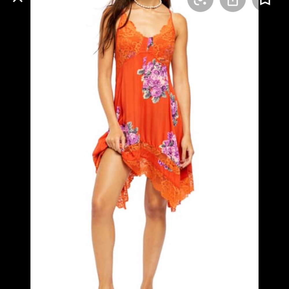Free people trapeze slip dress in bronzer combo